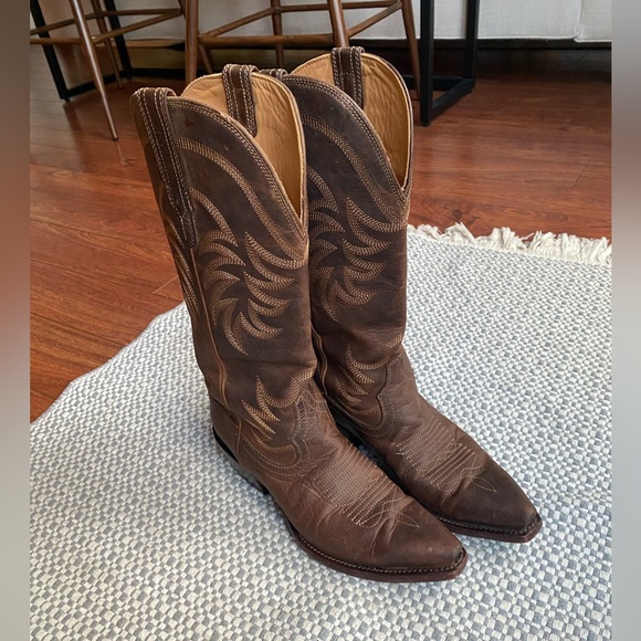 Tecovas Shoes - Tecovas Annie Cowboy Boots in Cafe Goat - Brown